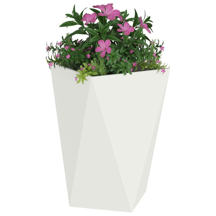 Plantekasse 2 stk. Hvid 50 x 50 x 75 cm Stål