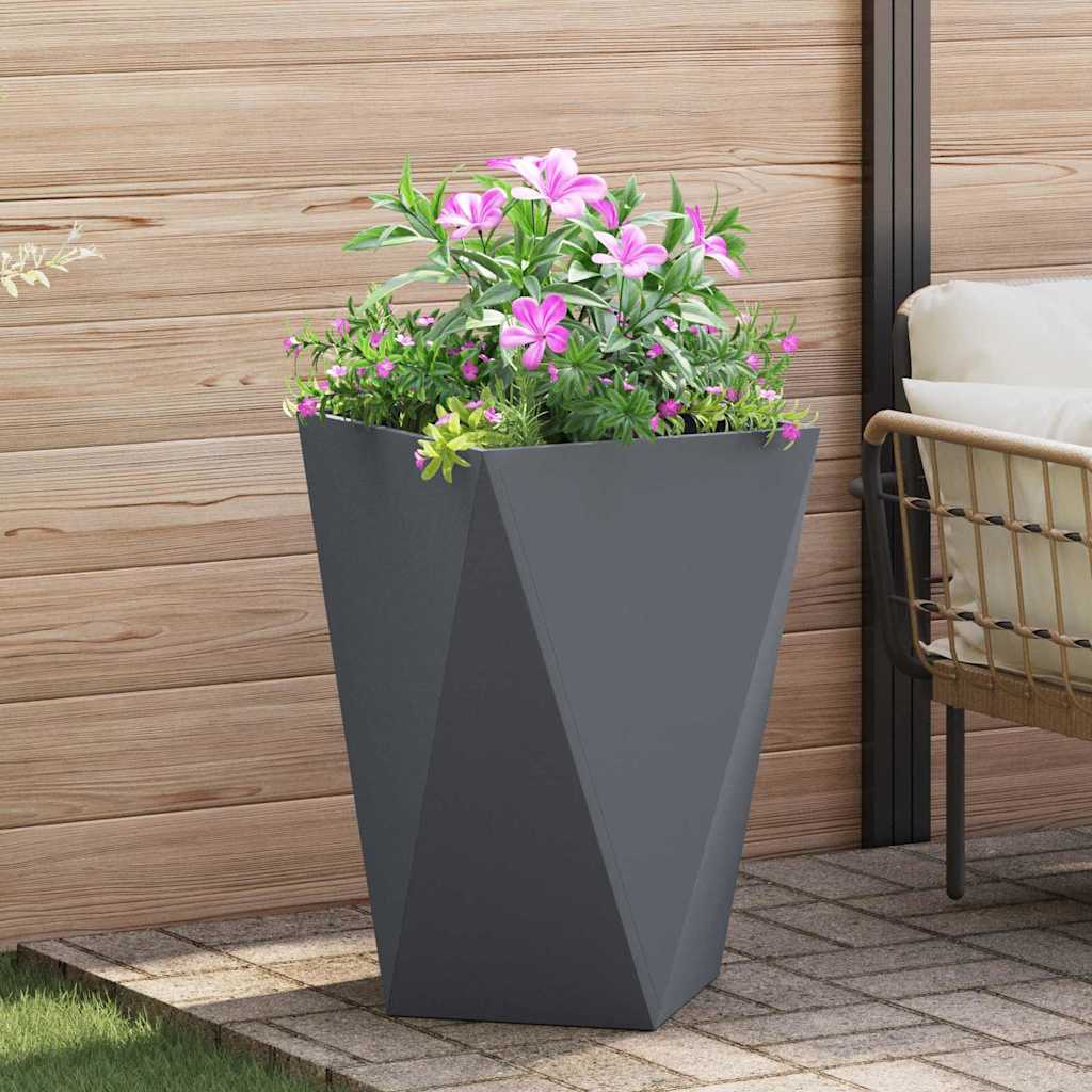 Plantekasse 2 stk. Antracit 50 x 50 x 75 cm Stål