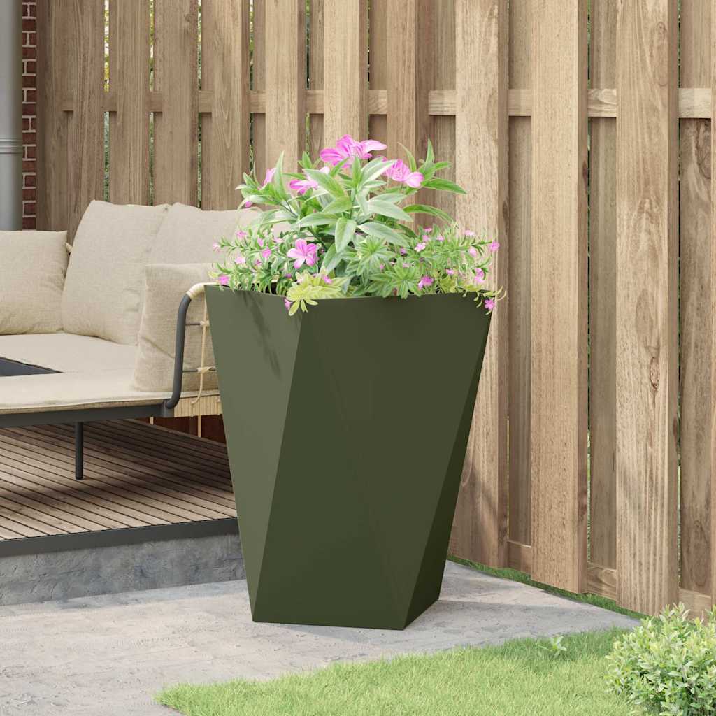Plantekasse Oliven grøn 50 x 50 x 75 cm Stål