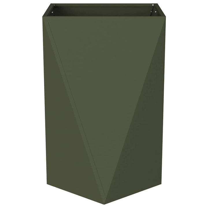 Plantekasse 2 stk. Oliven grøn 50 x 50 x 75 cm Stål