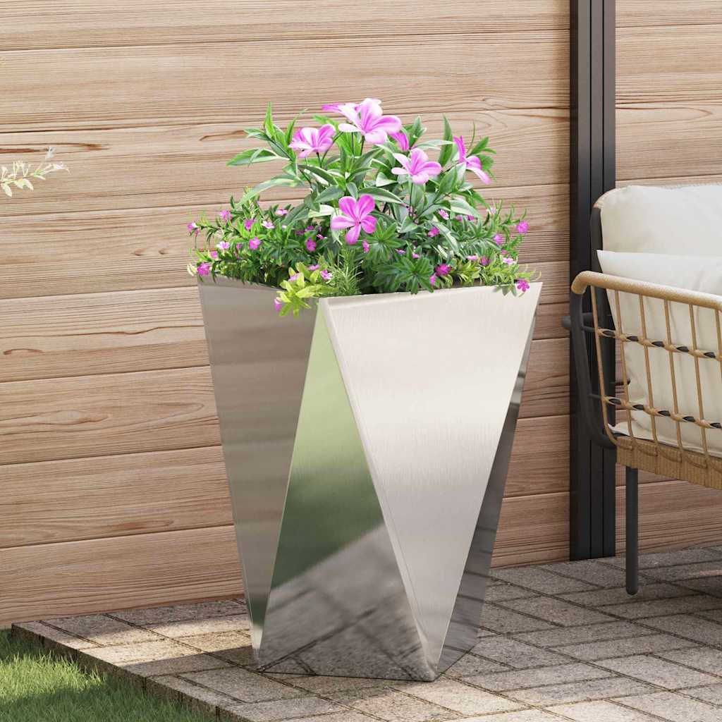 Plantekasse Sølv 50 x 50 x 75 cm Rustfrit stål
