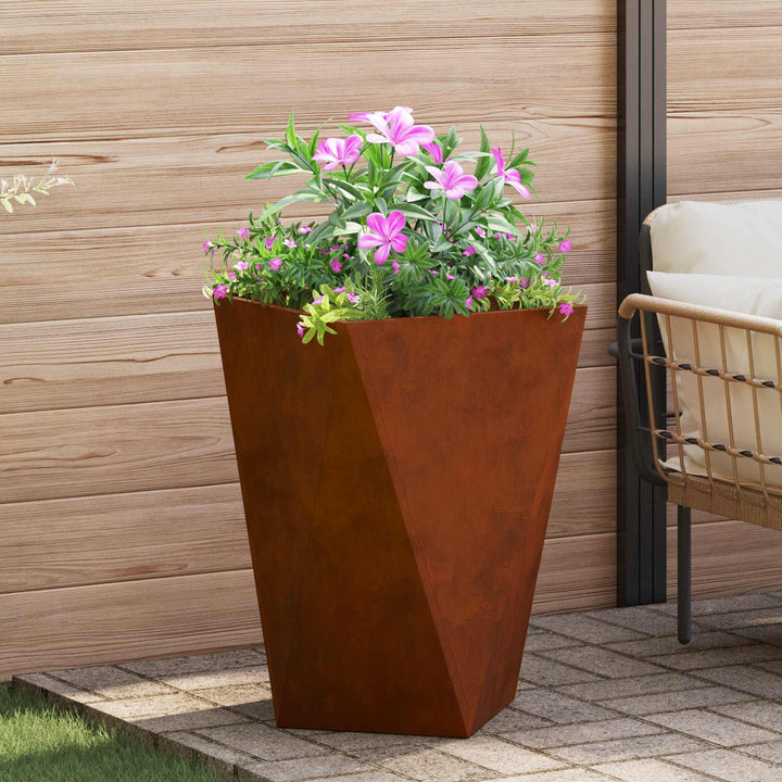 Plantekasse 2 stk. Rusten 50 x 50 x 75 cm Cortenstål