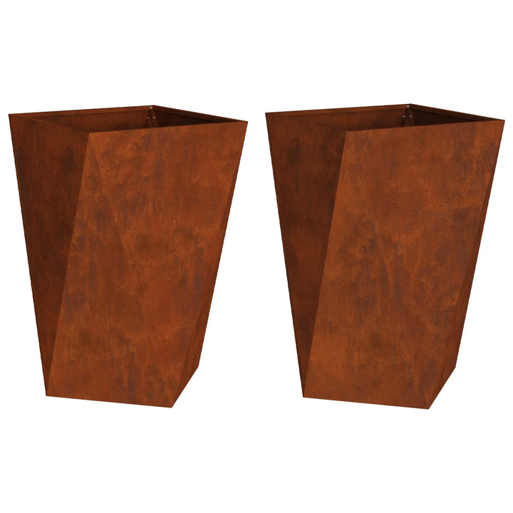 Plantekasse 2 stk. Rusten 50 x 50 x 75 cm Cortenstål