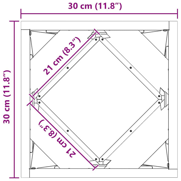 Plantekasse Sort 30 x 30 x 30 cm Stål