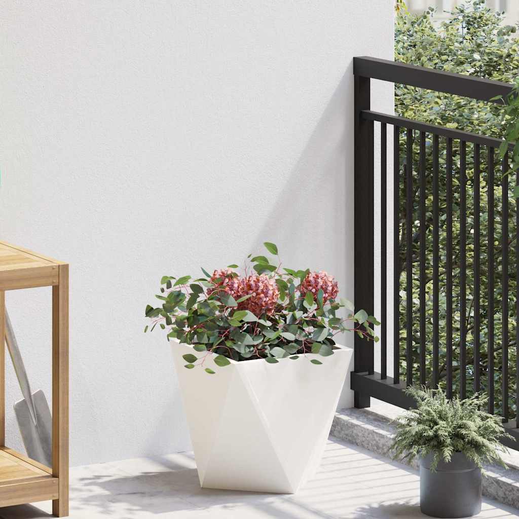 Plantekasse 2 stk. Hvid 30 x 30 x 30 cm Stål