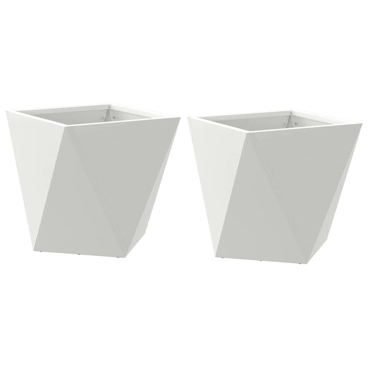 Plantekasse 2 stk. Hvid 30 x 30 x 30 cm Stål