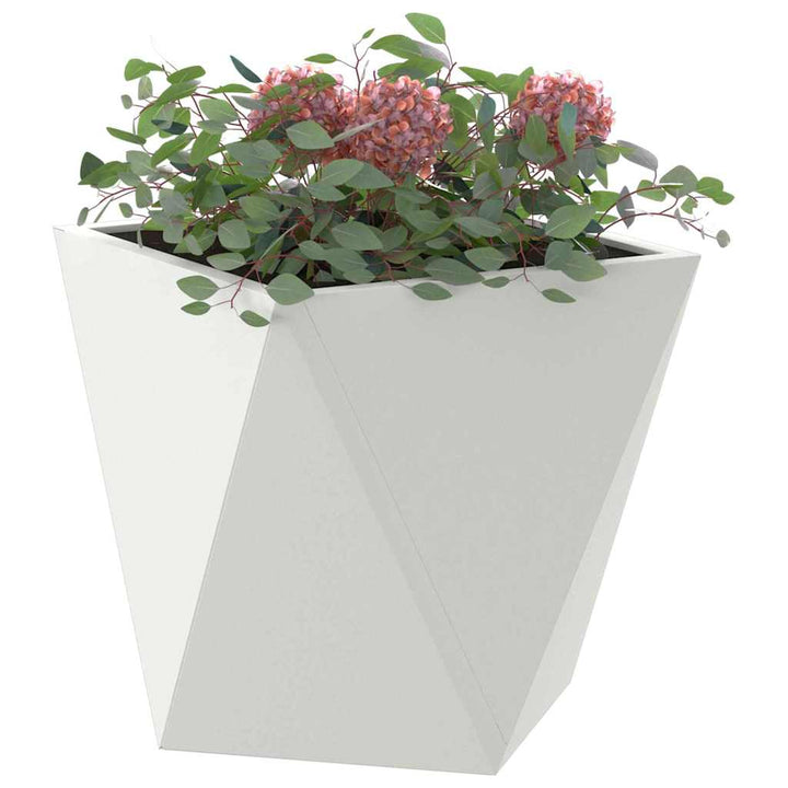 Plantekasse 2 stk. Hvid 30 x 30 x 30 cm Stål