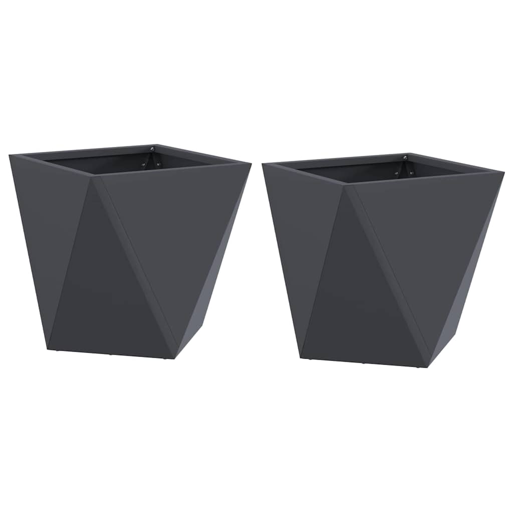Plantekasse 2 stk. Antracit 30 x 30 x 30 cm Stål