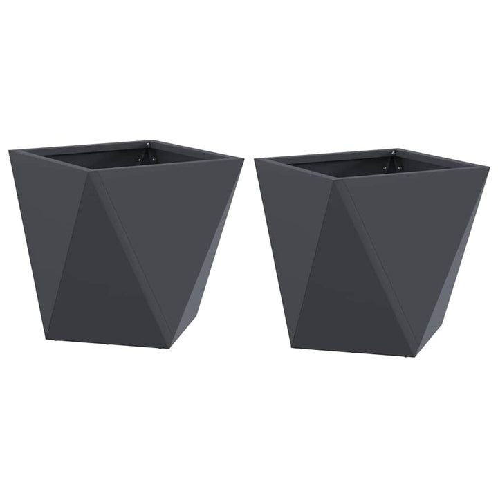 Plantekasse 2 stk. Antracit 30 x 30 x 30 cm Stål
