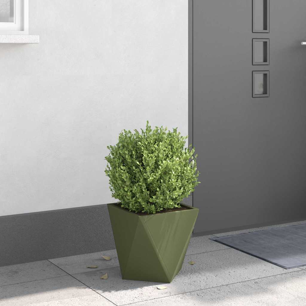 Plantekasse Oliven grøn 30 x 30 x 30 cm Stål