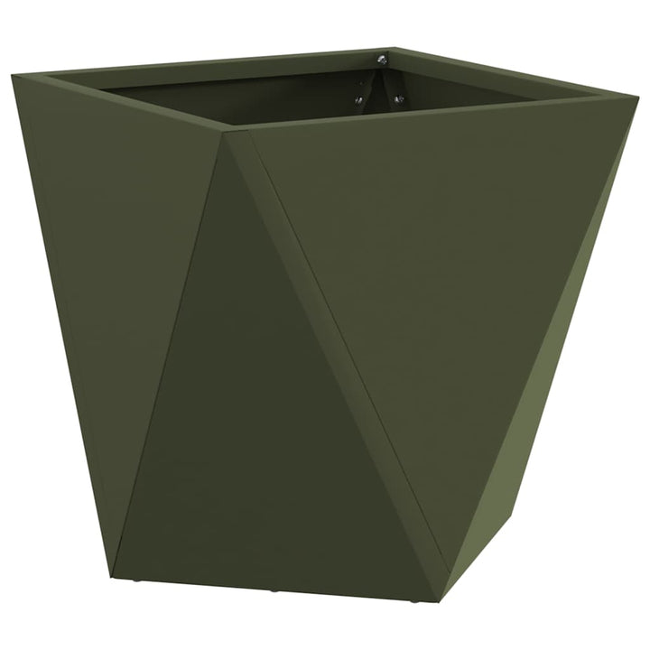 Plantekasse 2 stk. Oliven grøn 30 x 30 x 30 cm Stål