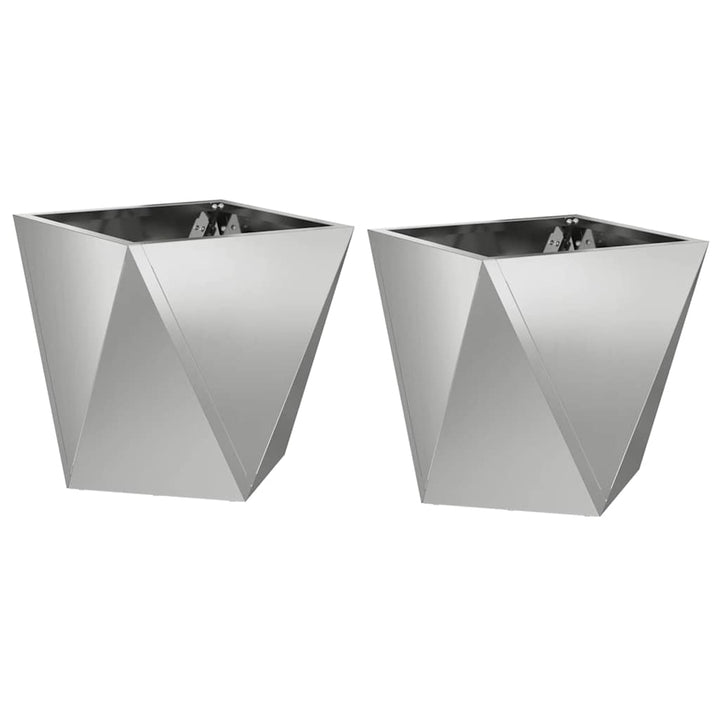 Plantekasse 2 stk. Sølv 30 x 30 x 30 cm Galvaniseret stål