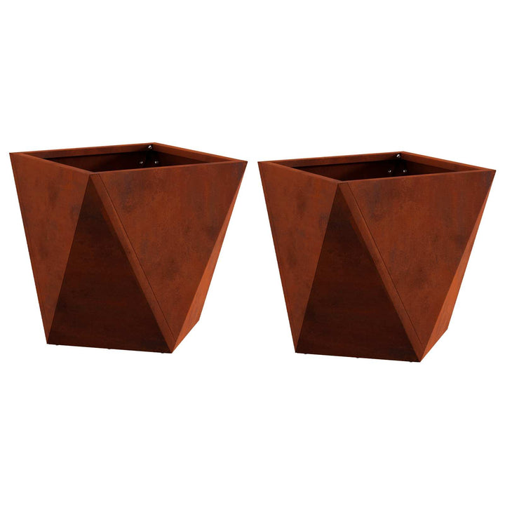 Plantekasse 2 stk. Rusten 30 x 30 x 30 cm Cortenstål