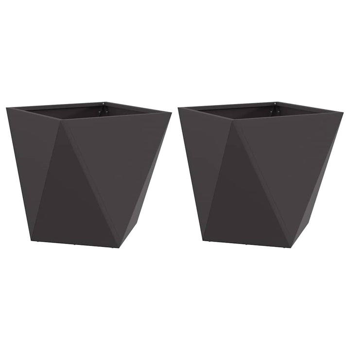 Plantekasse 2 stk. Sort 40 x 40 x 40 cm Stål