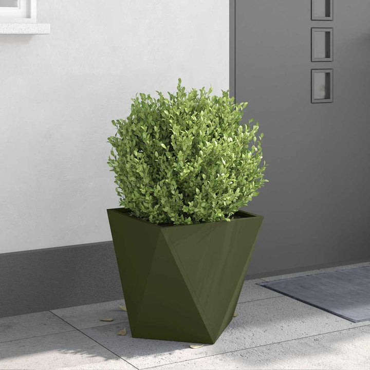 Plantekasse Oliven grøn 40 x 40 x 40 cm Stål