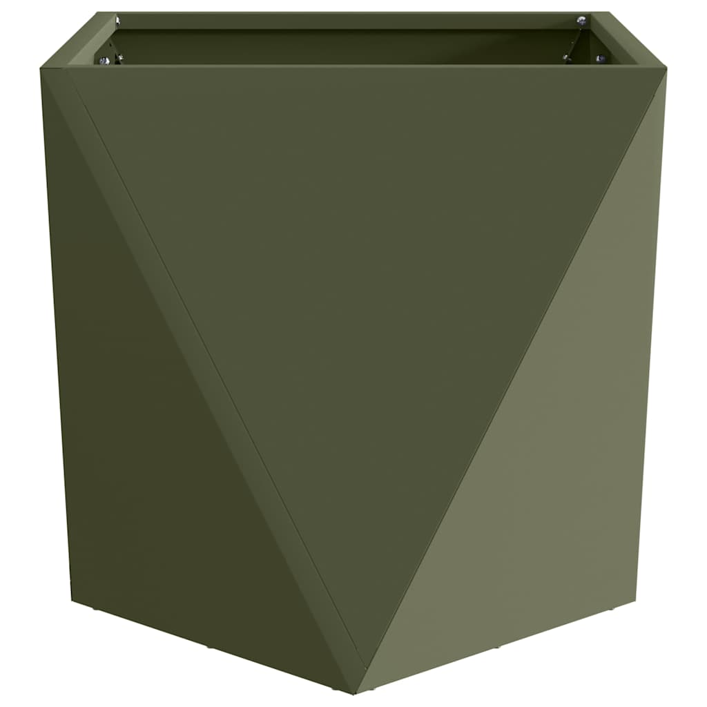 Plantekasse Oliven grøn 40 x 40 x 40 cm Stål