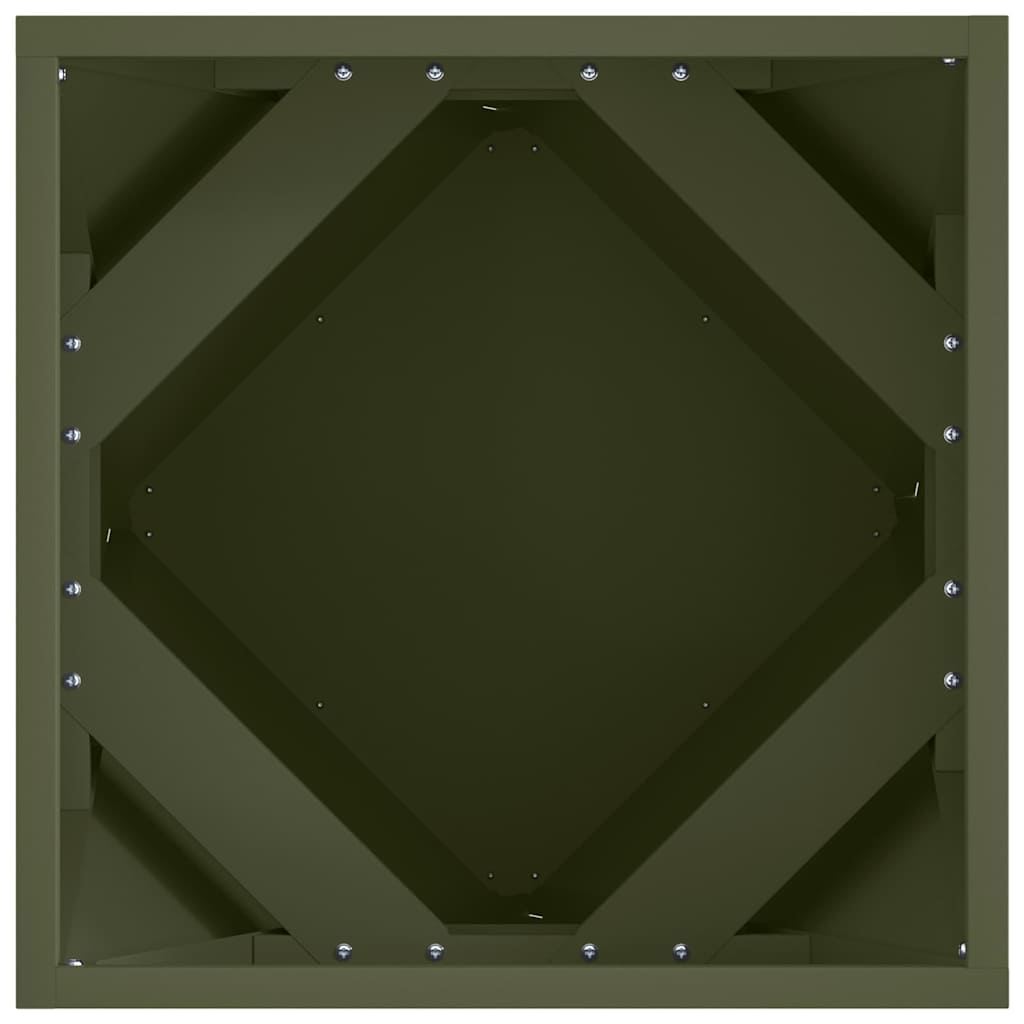 Plantekasse Oliven grøn 40 x 40 x 40 cm Stål