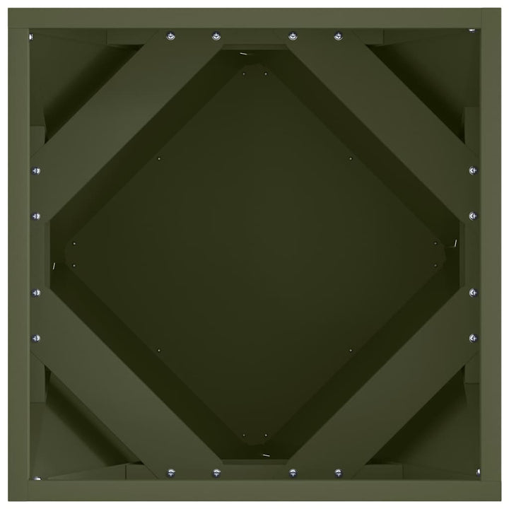 Plantekasse Oliven grøn 40 x 40 x 40 cm Stål