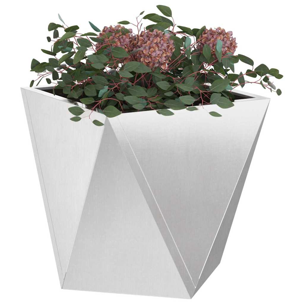 Plantekasse 2 stk. Sølv 40 x 40 x 40 cm Rustfrit stål