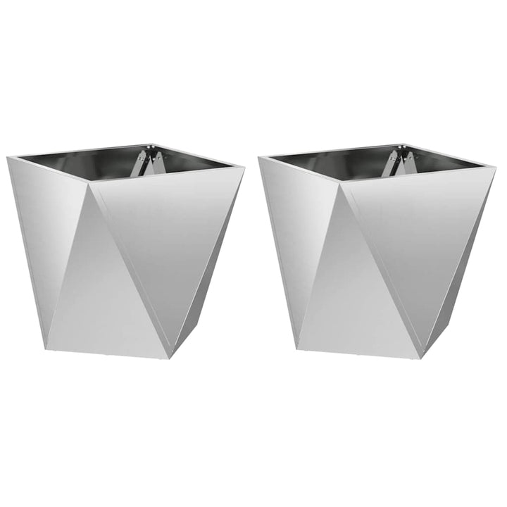 Plantekasse 2 stk. Sølv 40 x 40 x 40 cm Galvaniseret stål