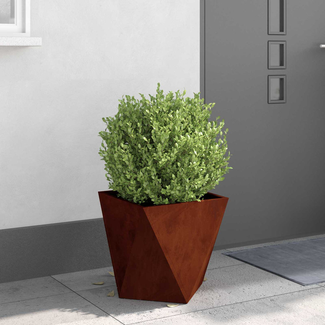Plantekasse 2 stk. Rusten 40 x 40 x 40 cm Cortenstål