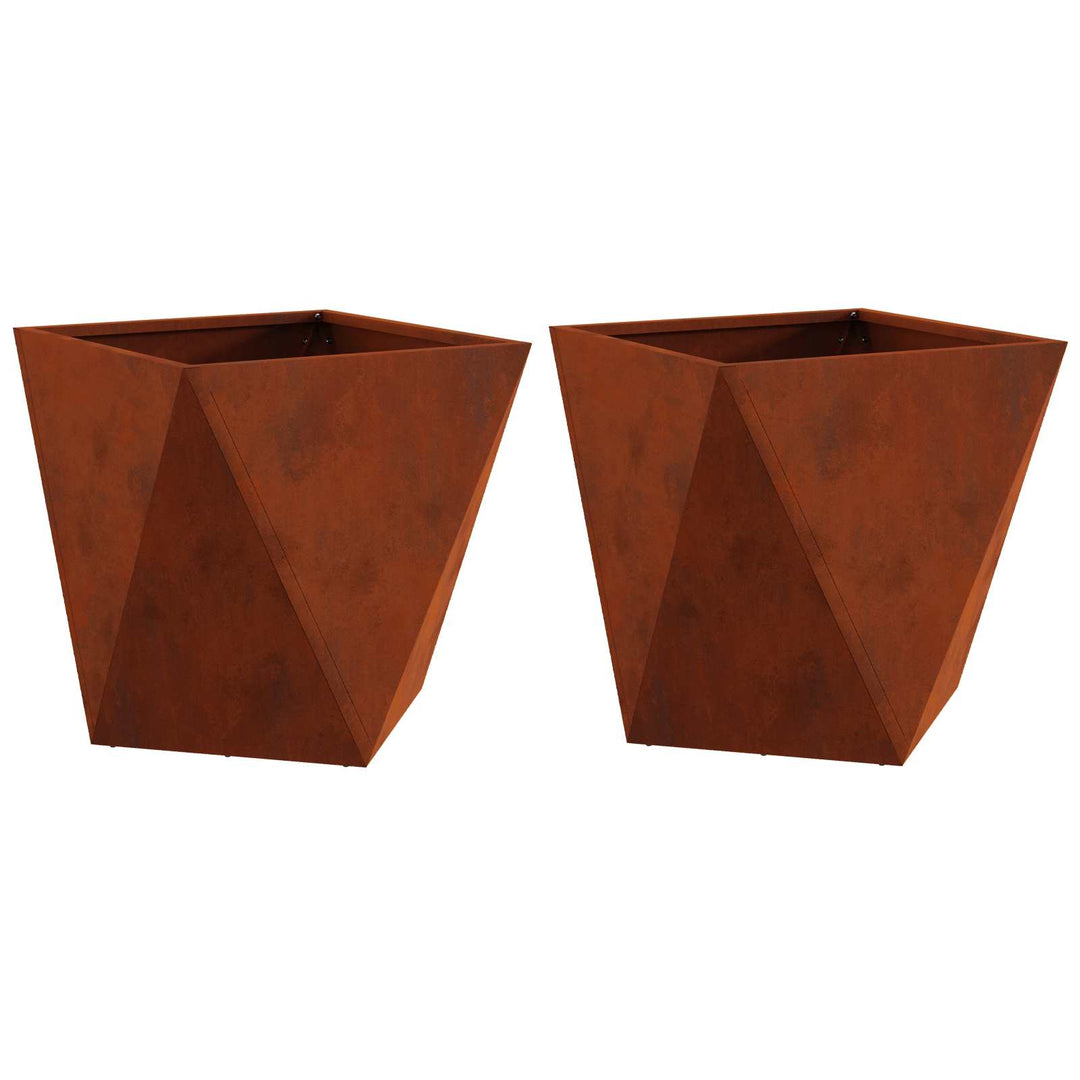 Plantekasse 2 stk. Rusten 40 x 40 x 40 cm Cortenstål