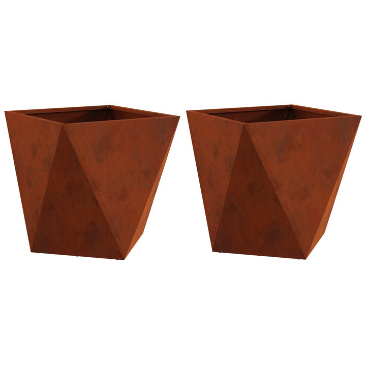 Plantekasse 2 stk. Rusten 40 x 40 x 40 cm Cortenstål
