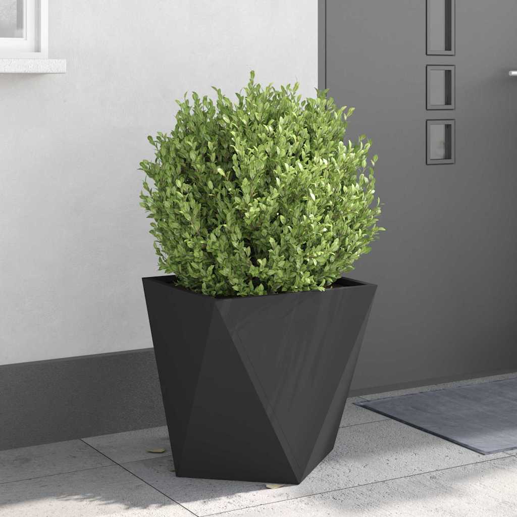 Plantekasse 2 stk. Sort 50 x 50 x 50 cm Stål