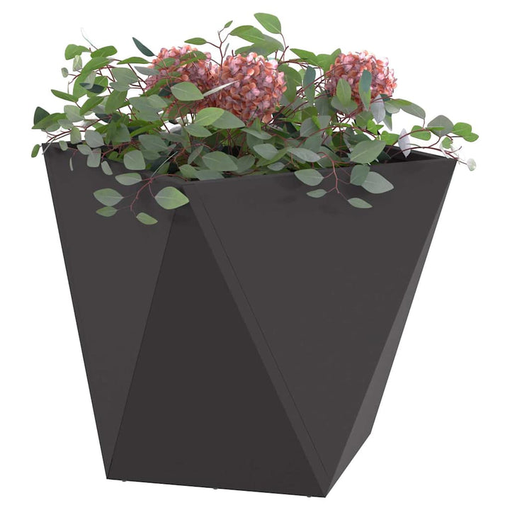 Plantekasse 2 stk. Sort 50 x 50 x 50 cm Stål