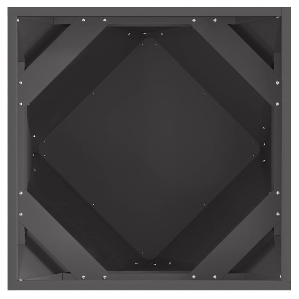 Plantekasse 2 stk. Sort 50 x 50 x 50 cm Stål