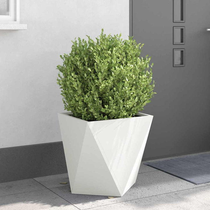 Plantekasse 2 stk. Hvid 50 x 50 x 50 cm Stål