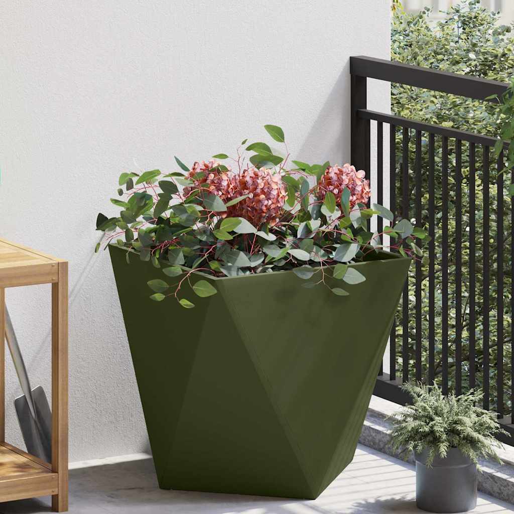 Plantekasse Oliven grøn 50 x 50 x 50 cm Stål