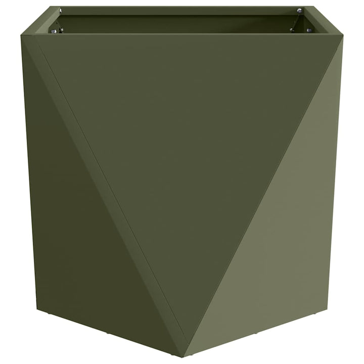 Plantekasse Oliven grøn 50 x 50 x 50 cm Stål