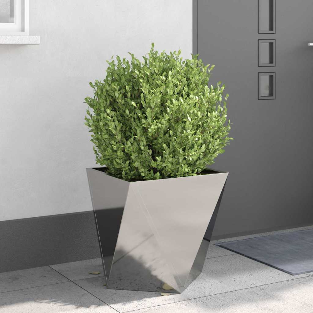 Plantekasse 2 stk. Sølv 50 x 50 x 50 cm Rustfrit stål