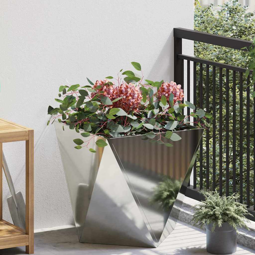 Plantekasse Sølv 50 x 50 x 50 cm Galvaniseret stål