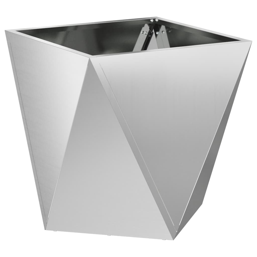 Plantekasse 2 stk. Sølv 50 x 50 x 50 cm Galvaniseret stål