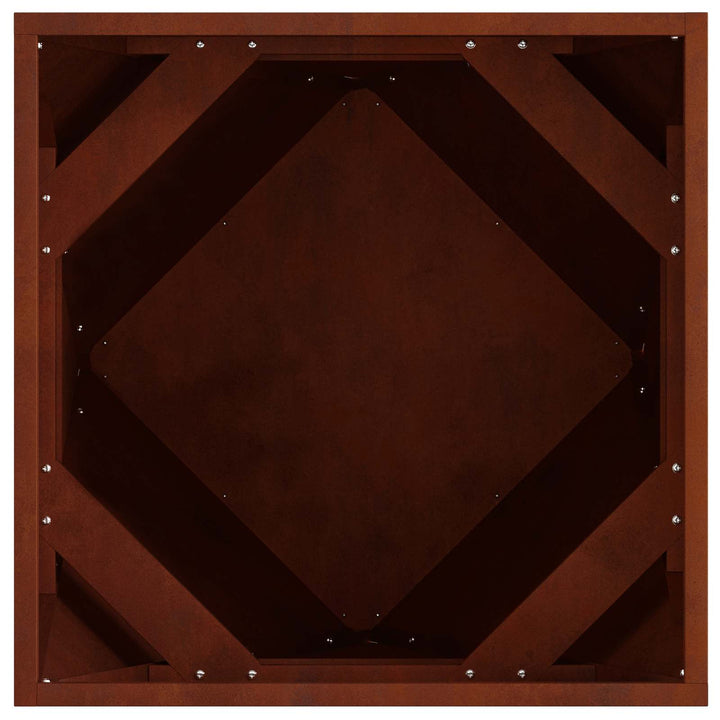Plantekasse 2 stk. Rusten 50 x 50 x 50 cm Cortenstål