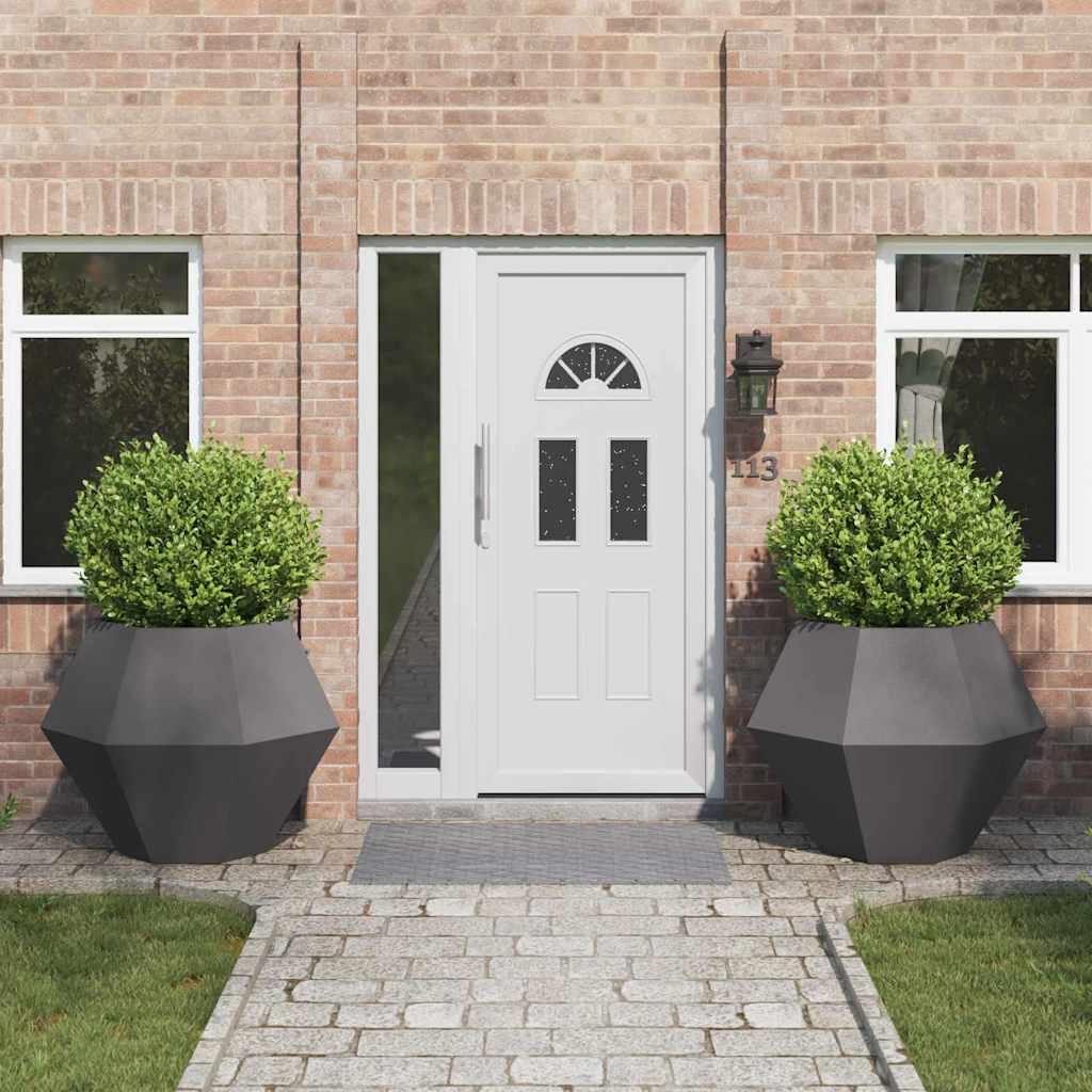 Plantekasse 2 stk. Sort 100 x 100 x 80 cm Stål