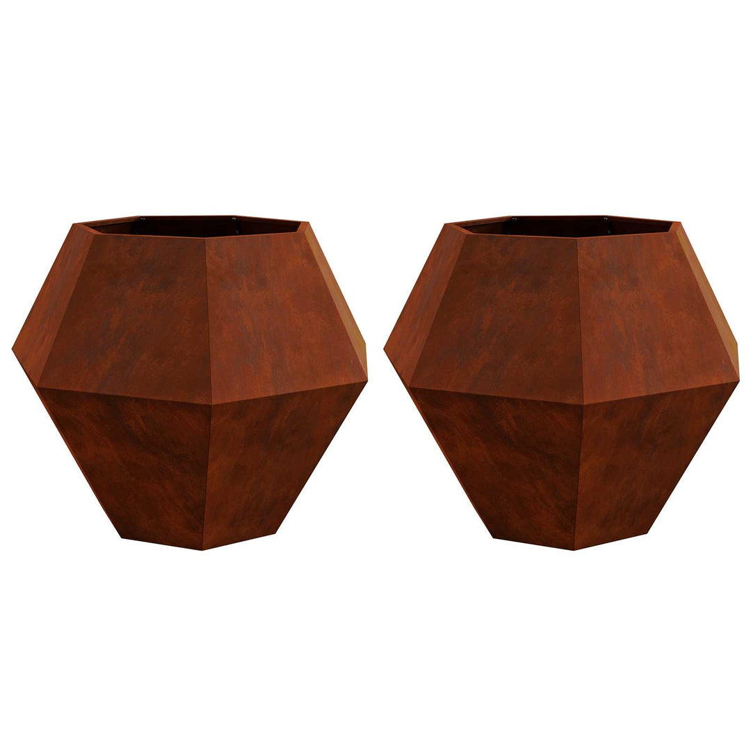 Plantekasse 2 stk. Rusten 100 x 100 x 80 cm Cortenstål