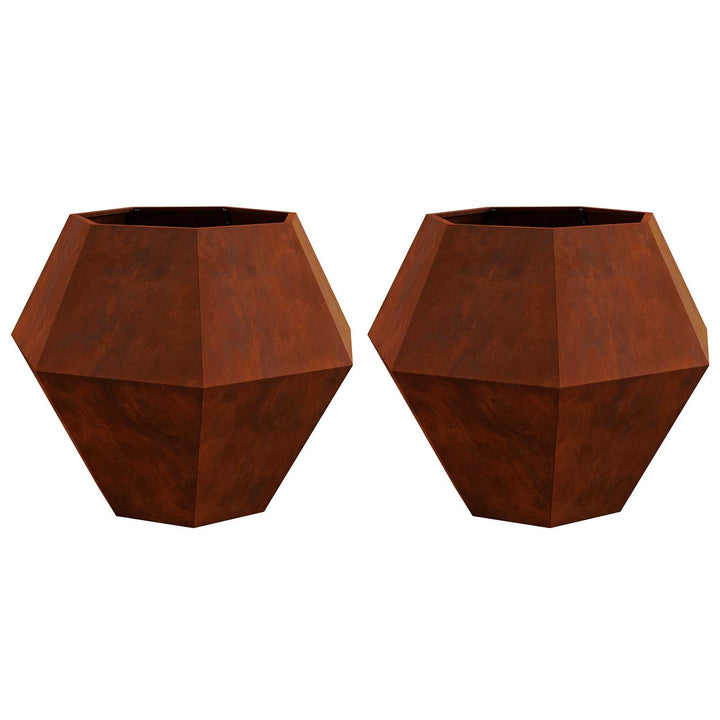 Plantekasse 2 stk. Rusten 100 x 100 x 80 cm Cortenstål