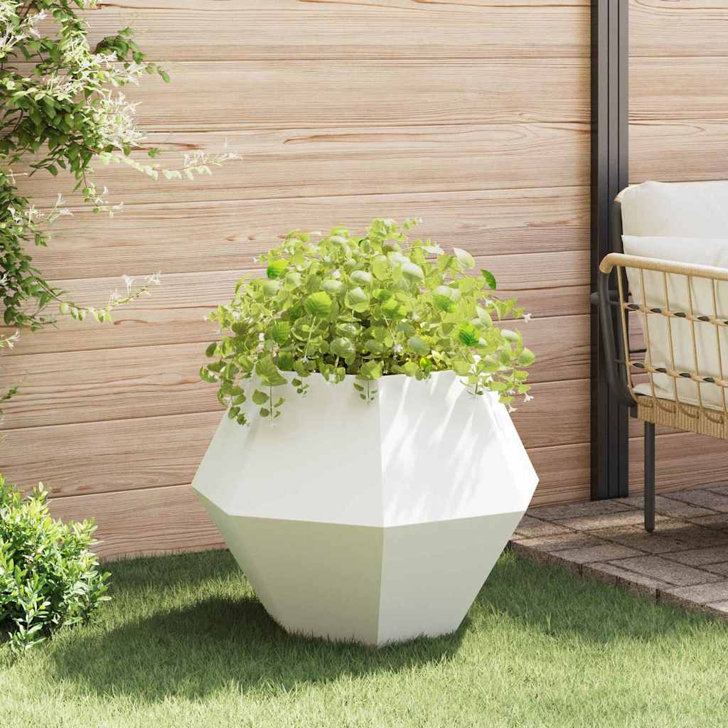 Plantekasse 2 stk. Hvid 75 x 75 x 60 cm Stål