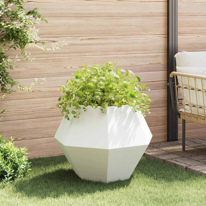 Plantekasse 2 stk. Hvid 75 x 75 x 60 cm Stål