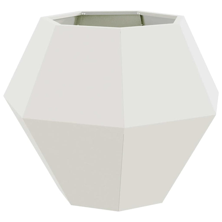 Plantekasse 2 stk. Hvid 75 x 75 x 60 cm Stål