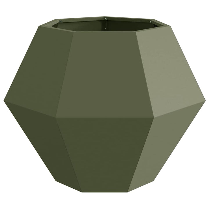 Plantekasse Oliven grøn 75 x 75 x 60 cm Stål