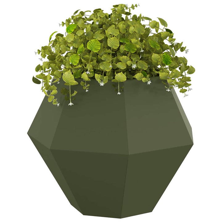 Plantekasse Oliven grøn 75 x 75 x 60 cm Stål
