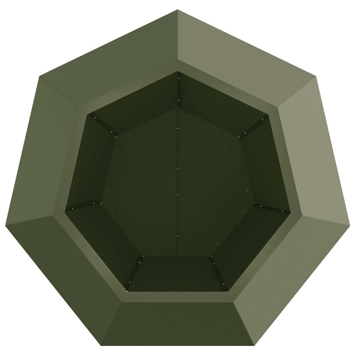 Plantekasse Oliven grøn 75 x 75 x 60 cm Stål