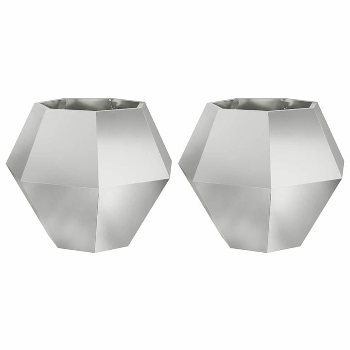 Plantekasse 2 stk. Sølv 75 x 75 x 60 cm Galvaniseret stål