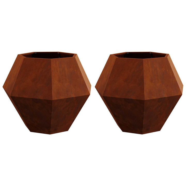 Plantekasse 2 pcs Rusten 75 x 75 x 60 cm Cortenstål
