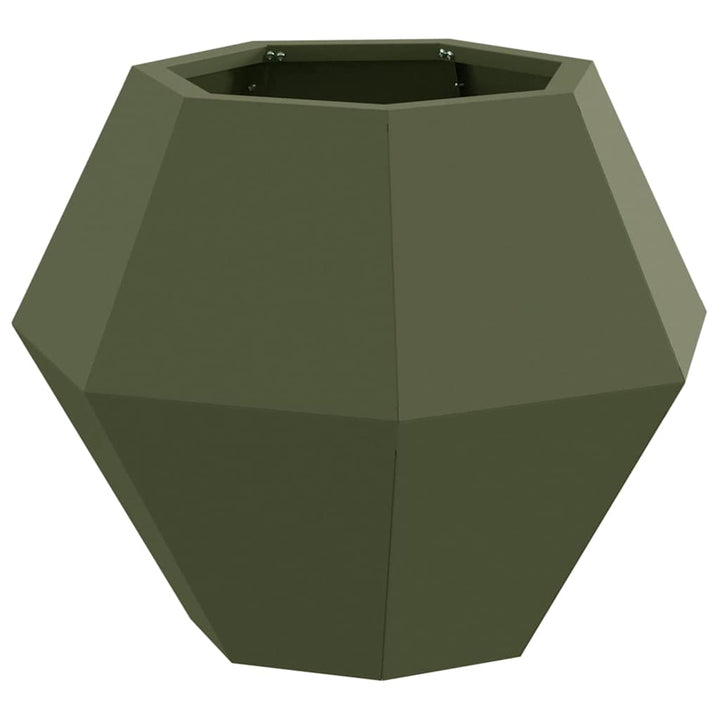 Plantekasse 2 stk. Oliven grøn 50 x 50 x 40 cm Stål