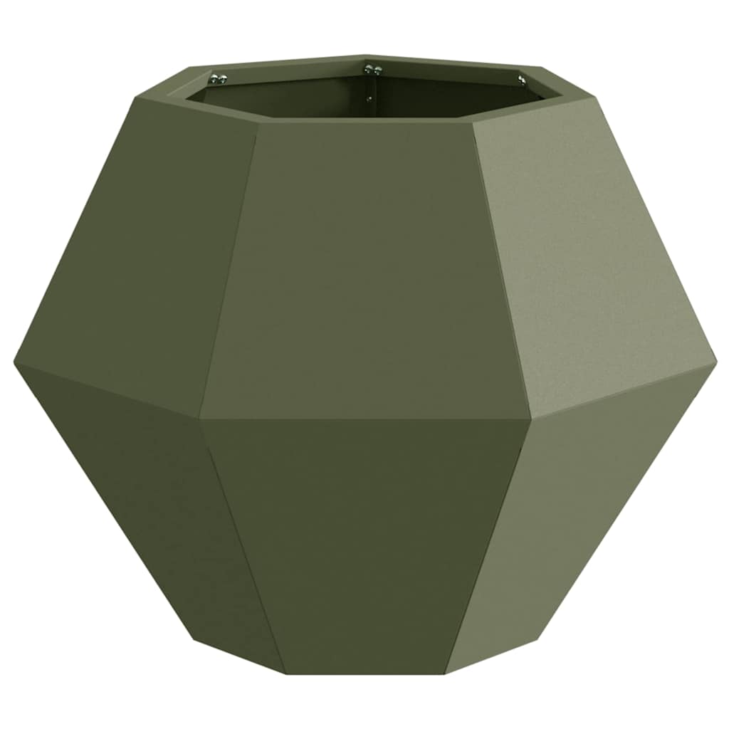 Plantekasse 2 stk. Oliven grøn 50 x 50 x 40 cm Stål